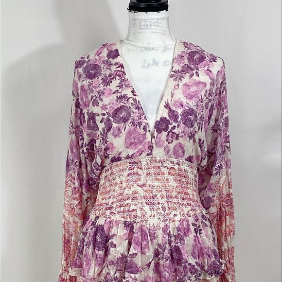 HEMANT & NANDITA Floral Ruffle Minidress size M - Picture 5 of 13